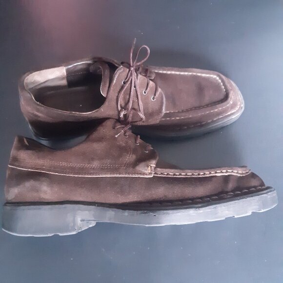 Ferragamo SZ 8D Men's Chocolate Brown Suede Derbys - Picture 3 of 15